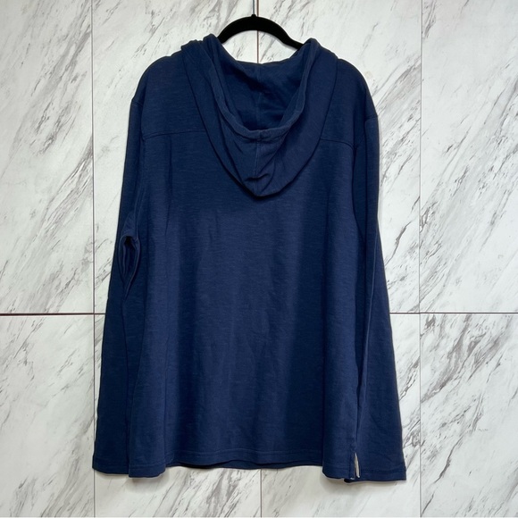 NEW Jos. A. Bank 1905 Tailored Fit Cotton Navy Knit Slub Long Sleeve Hoodie SZ L - Picture 3 of 4